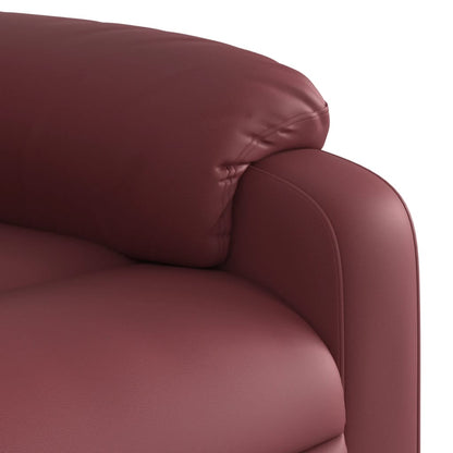 Poltrona reclin. elevatória elétrica couro artif vermelho-tinto