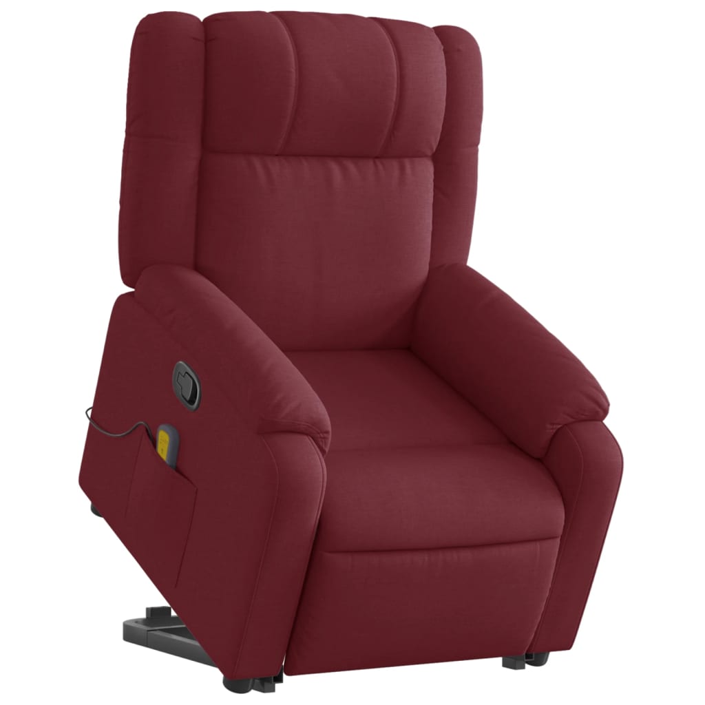 Poltrona de massagens reclin. elevatória tecido vermelho tinto