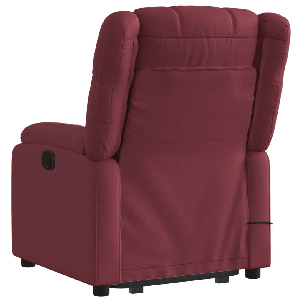 Poltrona de massagens reclin. elevatória tecido vermelho tinto