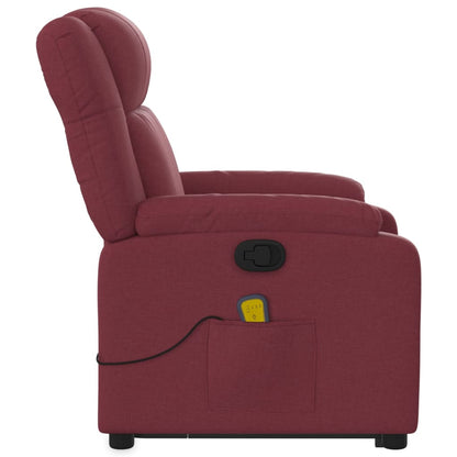 Poltrona de massagens reclin. elevatória tecido vermelho tinto