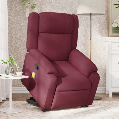 Poltrona de massagens reclin. elevatória tecido vermelho tinto