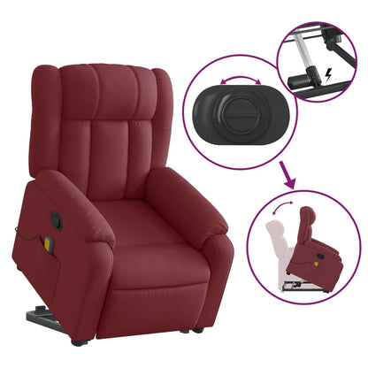 Poltrona de massagens reclin. elevatória tecido vermelho tinto