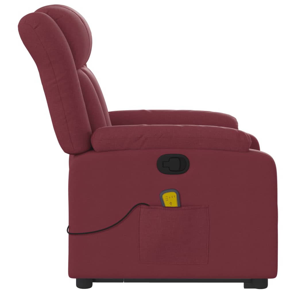 Poltrona de massagens reclin. elevatória tecido vermelho tinto