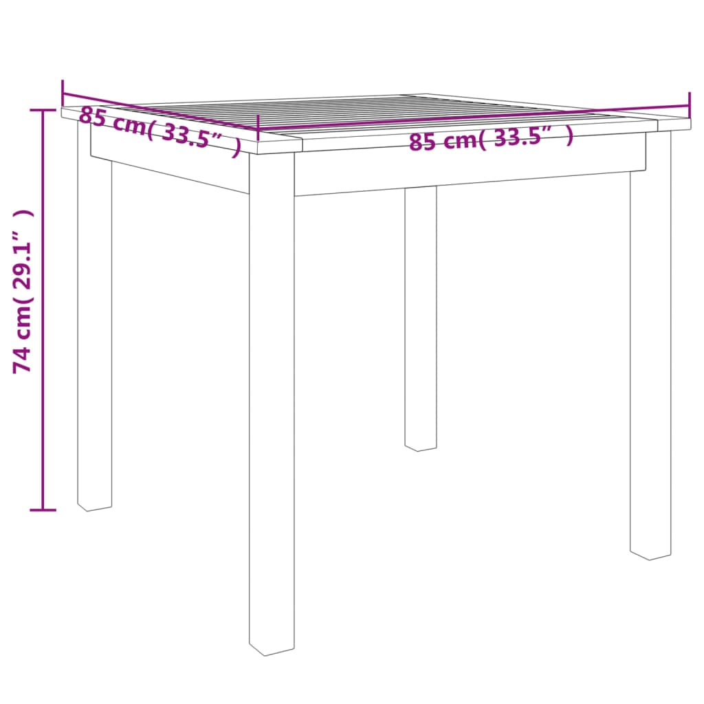 3 pcs conjunto de jantar para jardim madeira de acácia maciça