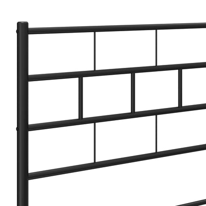 Estrutura de cama com cabeceira 90x190 cm metal preto