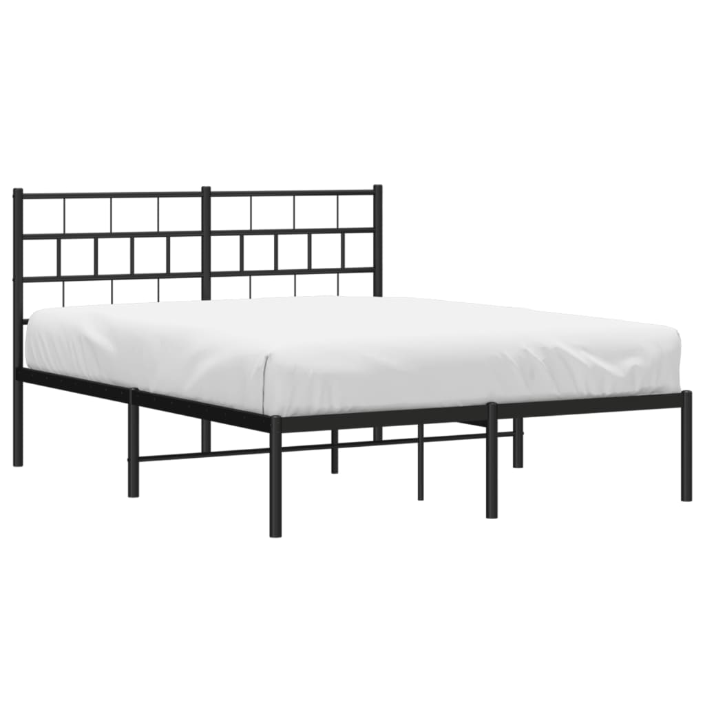 Estrutura de cama com cabeceira 120x190 cm metal preto