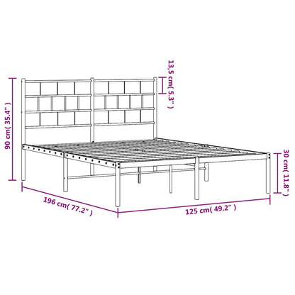 Estrutura de cama com cabeceira 120x190 cm metal preto