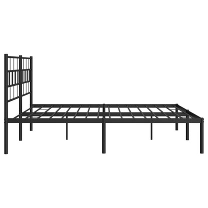 Estrutura de cama em metal com cabeceira 180x200 cm preto