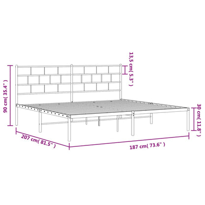 Estrutura de cama em metal com cabeceira 180x200 cm preto