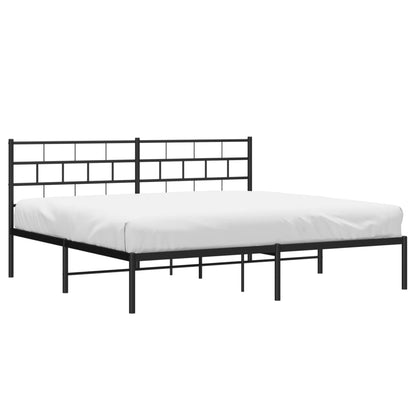 Estrutura de cama com cabeceira 183x213 cm metal preto