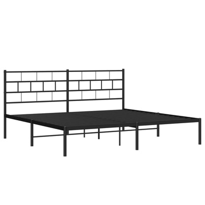 Estrutura de cama com cabeceira 183x213 cm metal preto