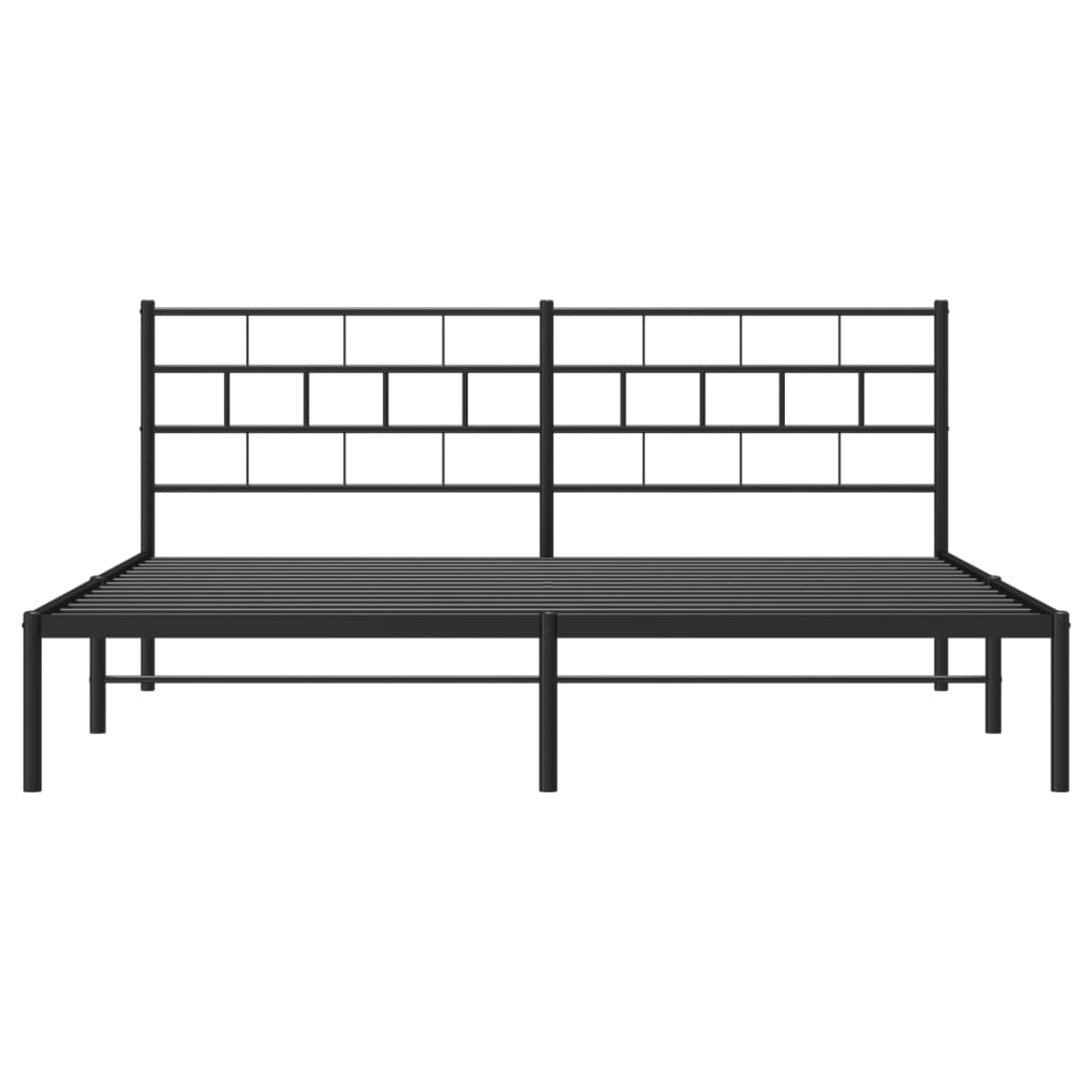 Estrutura de cama com cabeceira 193x203 cm metal preto