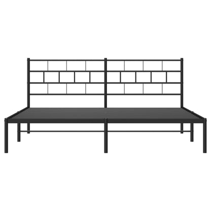 Estrutura de cama com cabeceira 193x203 cm metal preto