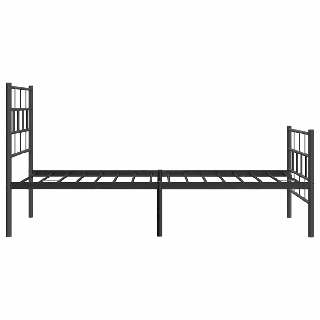 Estrutura de cama com cabeceira e pés 100x190 cm metal preto