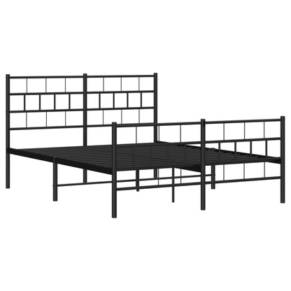 Estrutura de cama com cabeceira e pés 120x190 cm metal preto