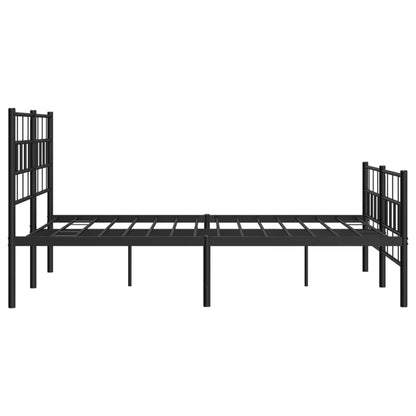 Estrutura de cama com cabeceira e pés 120x190 cm metal preto