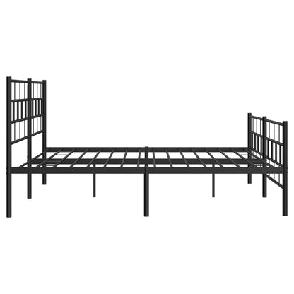 Estrutura de cama com cabeceira e pés 183x213 cm metal preto