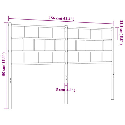 Cabeceira de cama 150 cm metal preto