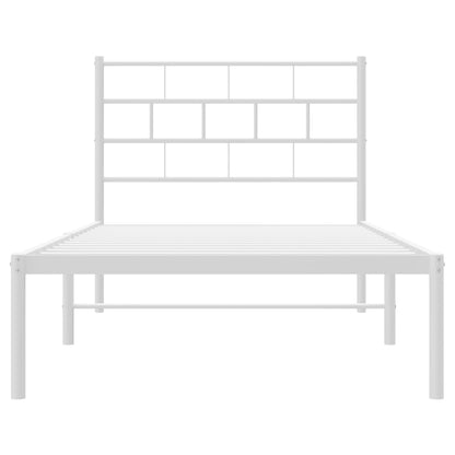 Estrutura de cama com cabeceira 90x190 cm metal branco