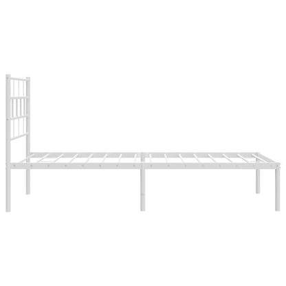 Estrutura de cama com cabeceira 90x190 cm metal branco