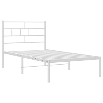 Estrutura de cama em metal com cabeceira 107x203 cm branco