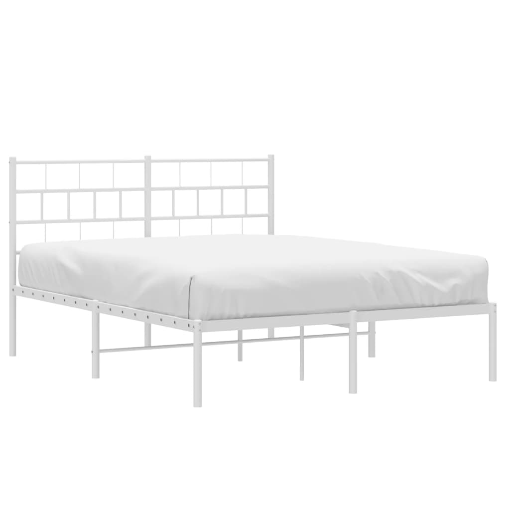 Estrutura de cama com cabeceira 135x190 cm metal branco