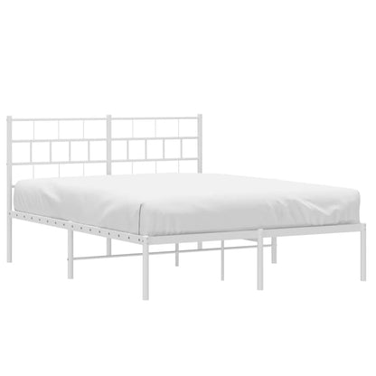 Estrutura de cama com cabeceira 135x190 cm metal branco