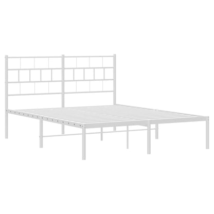 Estrutura de cama com cabeceira 135x190 cm metal branco