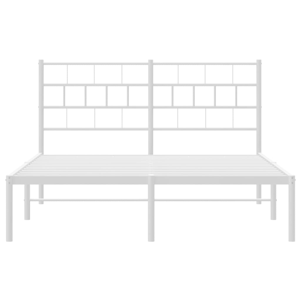 Estrutura de cama com cabeceira 135x190 cm metal branco