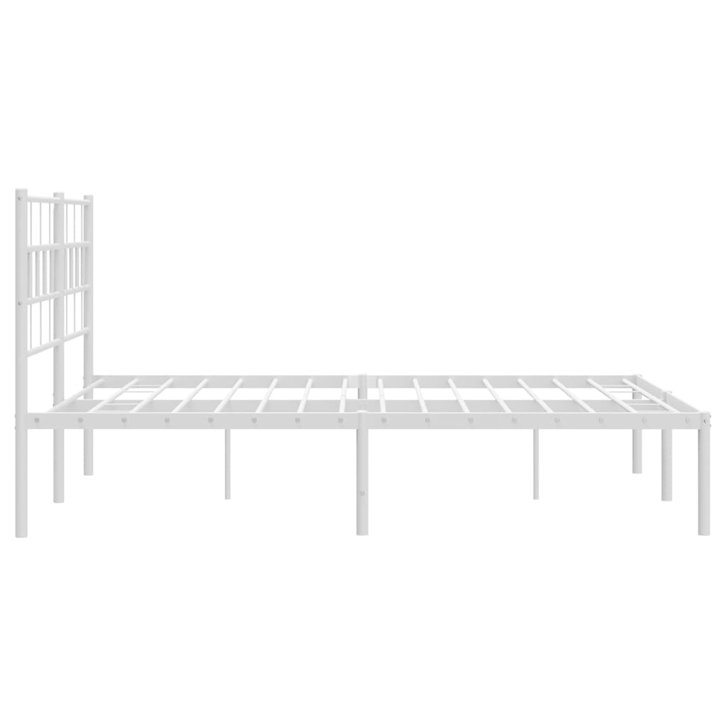 Estrutura de cama com cabeceira 135x190 cm metal branco