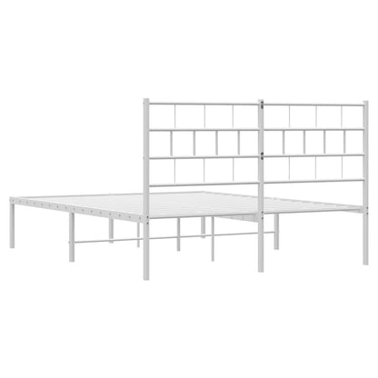 Estrutura de cama com cabeceira 140x190 cm metal branco