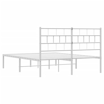 Estrutura de cama com cabeceira 140x200 cm metal branco