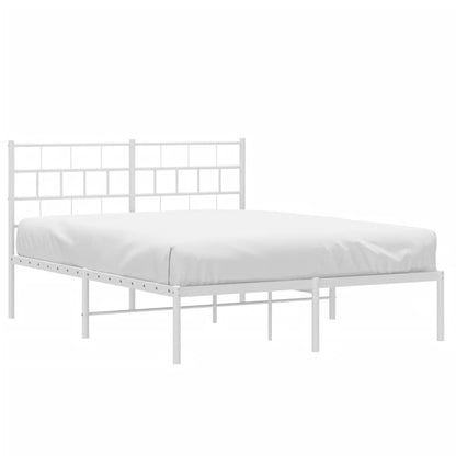 Estrutura de cama com cabeceira 160x200 cm metal branco