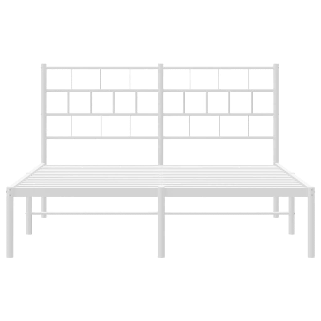 Estrutura de cama com cabeceira 160x200 cm metal branco