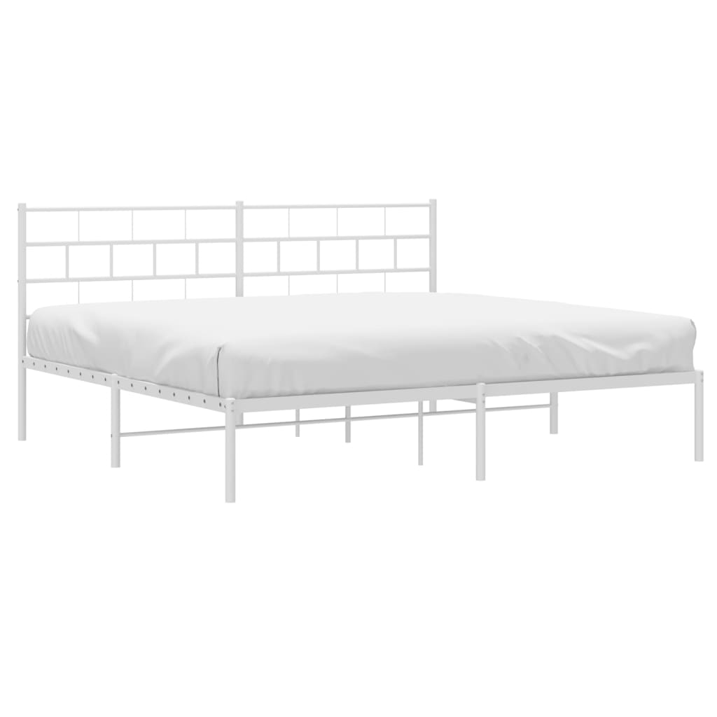 Estrutura de cama com cabeceira 180x200 cm metal branco