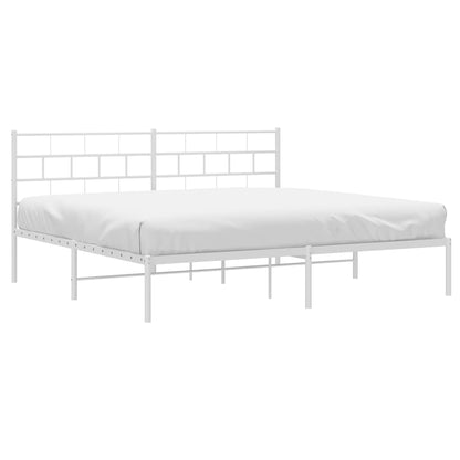 Estrutura de cama com cabeceira 180x200 cm metal branco