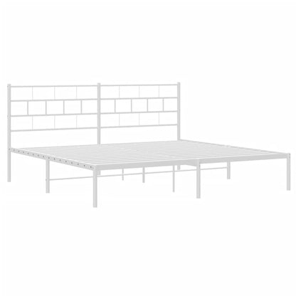 Estrutura de cama com cabeceira 180x200 cm metal branco