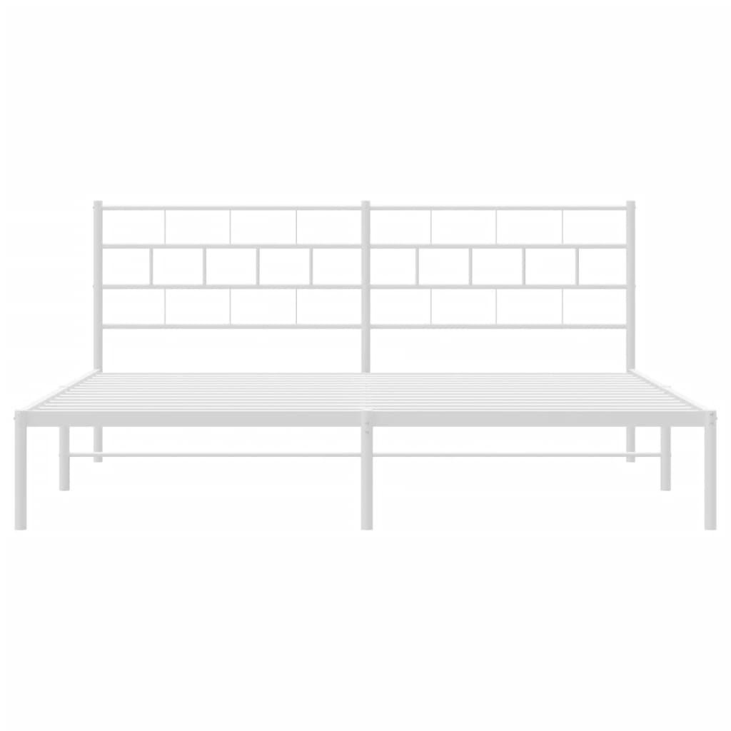 Estrutura de cama com cabeceira 180x200 cm metal branco