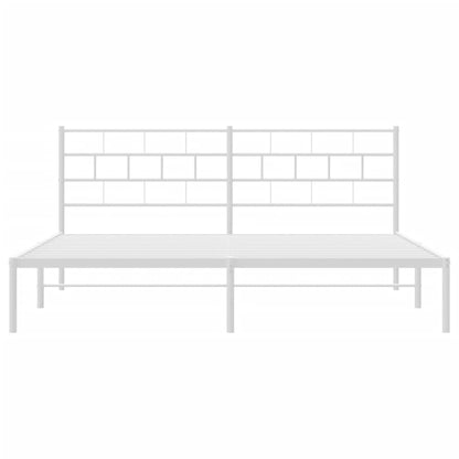 Estrutura de cama com cabeceira 180x200 cm metal branco