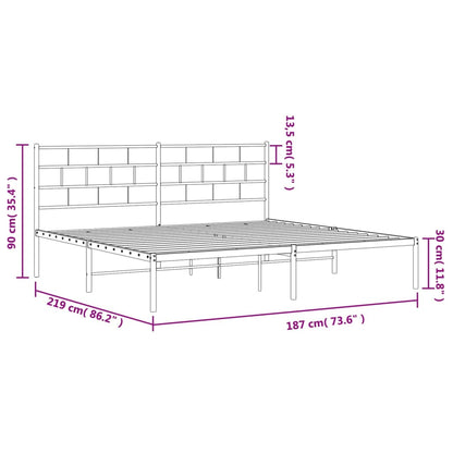 Estrutura de cama com cabeceira 183x213 cm metal branco