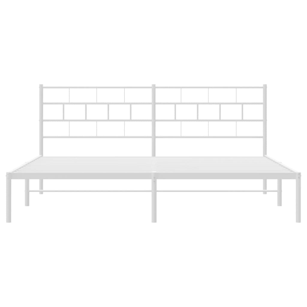 Estrutura de cama com cabeceira 193x203 cm metal branco