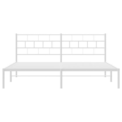 Estrutura de cama com cabeceira 193x203 cm metal branco