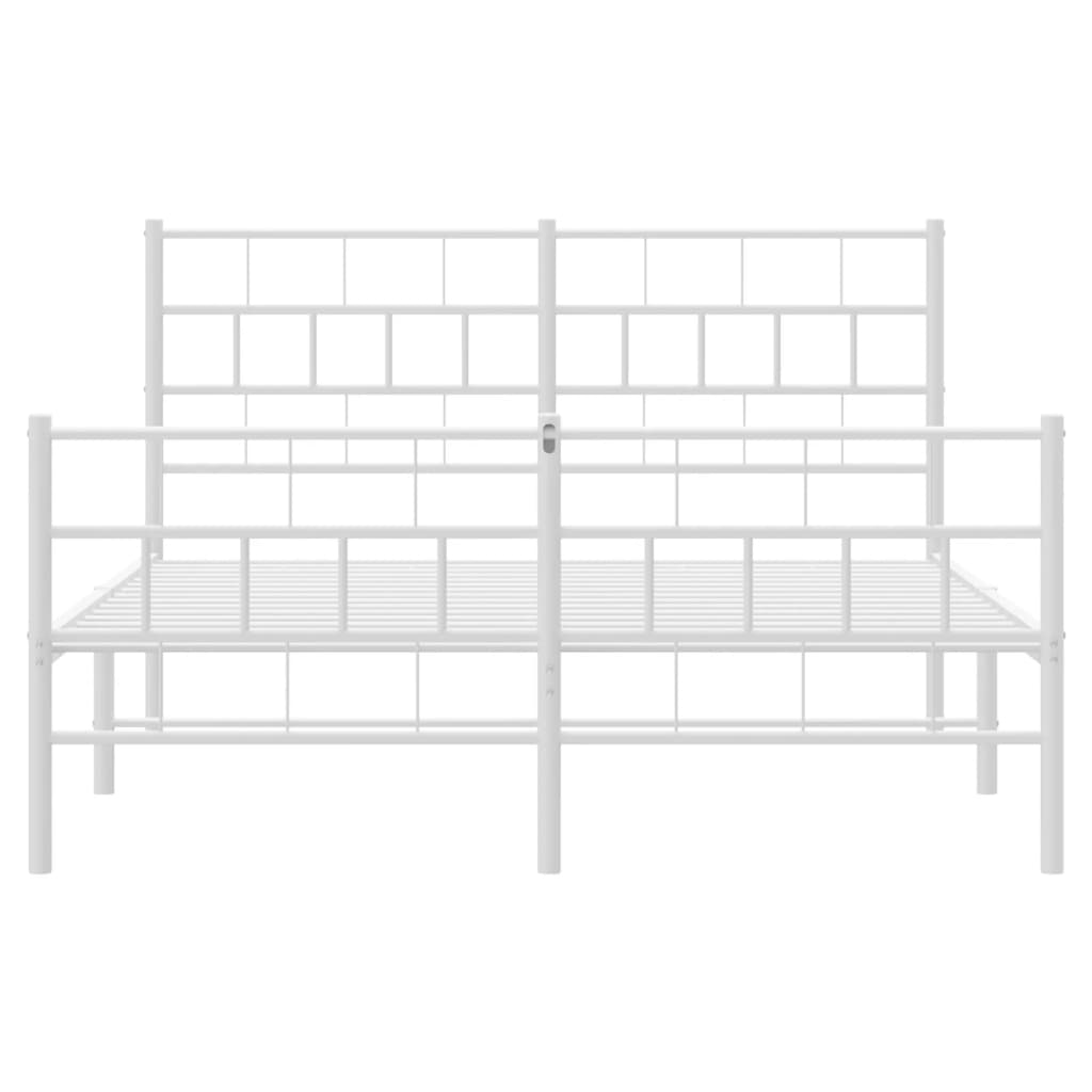 Estrutura de cama com cabeceira e pés 120x190 cm metal branco