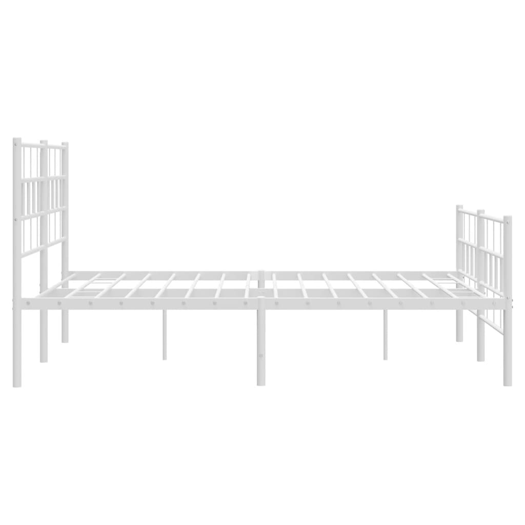 Estrutura de cama com cabeceira e pés 120x190 cm metal branco