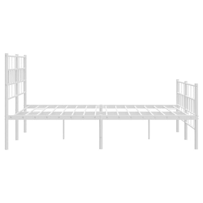 Estrutura de cama com cabeceira e pés 120x190 cm metal branco