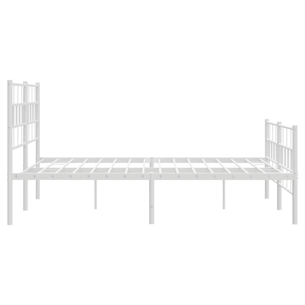 Estrutura de cama com cabeceira e pés 120x200 cm metal branco