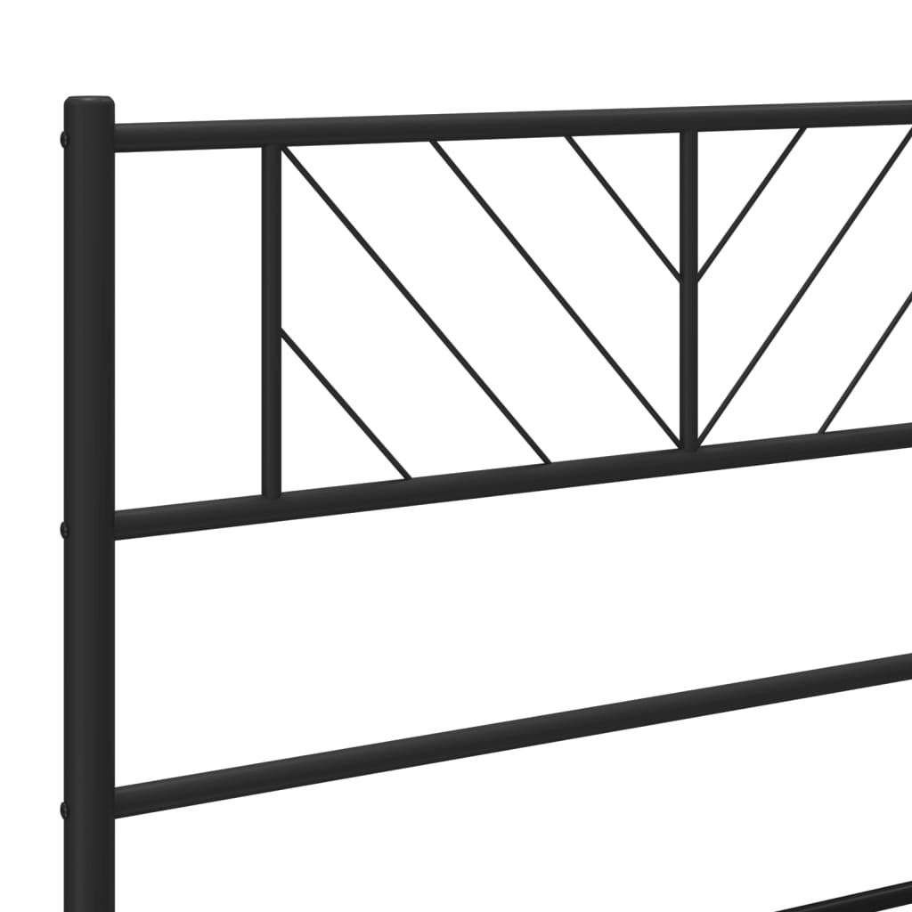 Estrutura de cama com cabeceira 75x190 cm metal preto