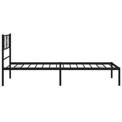 Estrutura de cama com cabeceira 90x200 cm metal preto