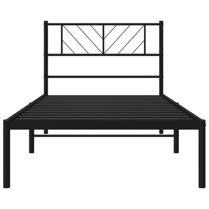 Estrutura de cama com cabeceira 107x203 cm metal preto