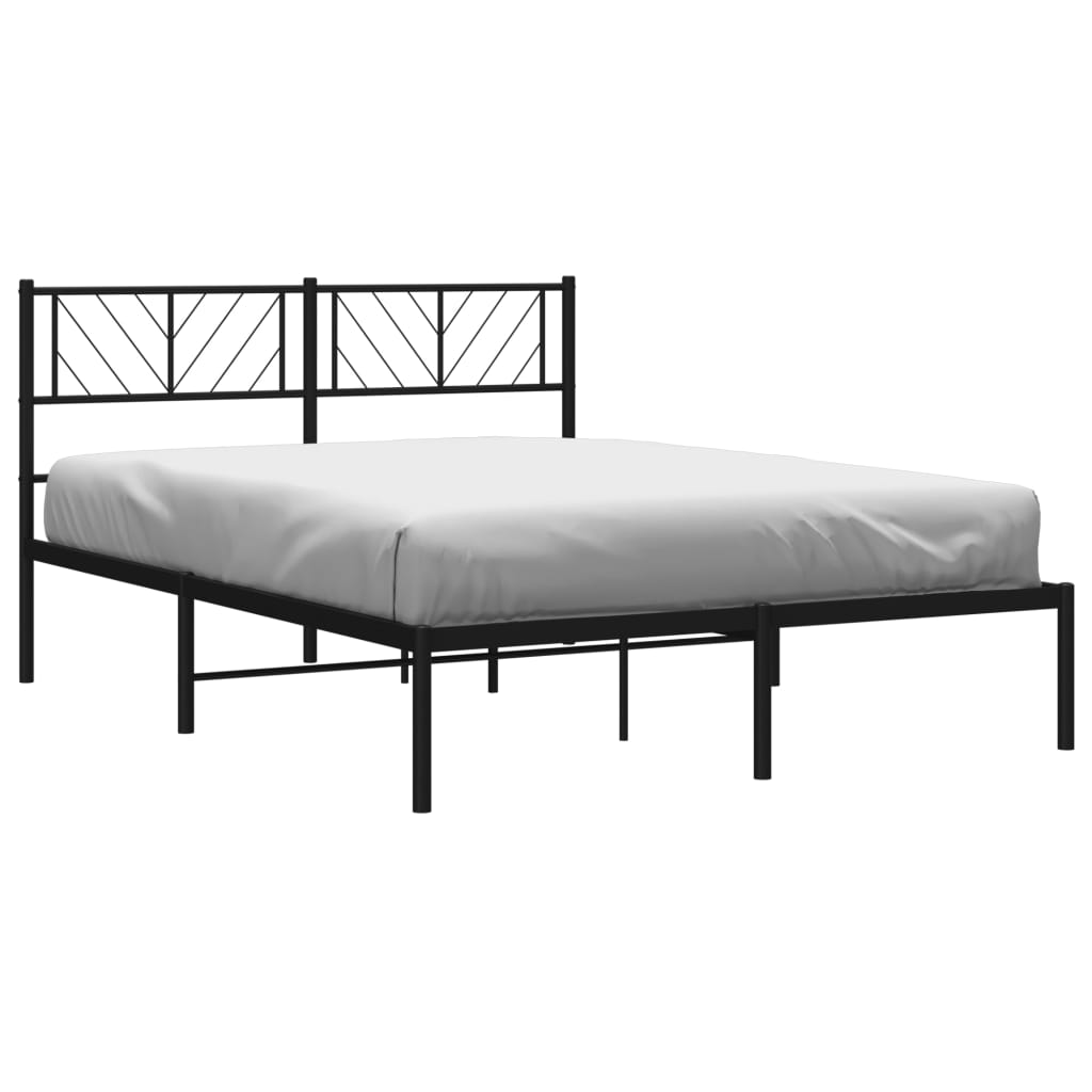 Estrutura de cama com cabeceira 120x190 cm metal preto